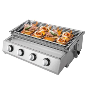 4-Burner Stainless Steel Portable Propane Gas Grill
